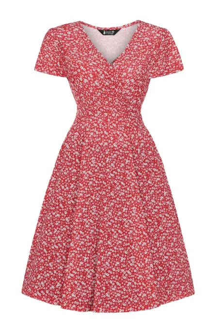 Lyra Mini Dress - Ditsy Red